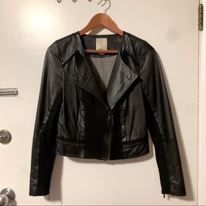 Anthropologie Elevensies Leather Moto Jacket